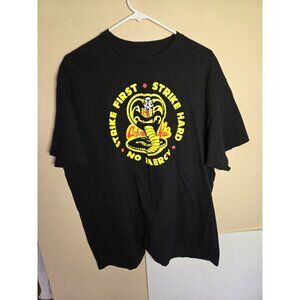 Cobra Kai Strike First Martial Arts T_Shirt Movie Buff Competition Size 2XL